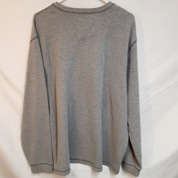 EDDIE BAUER THERMAL WAFFLE KNIT HENLEY in Light Heather Gray MENS SIZE 2XL. - Picture 2 of 13